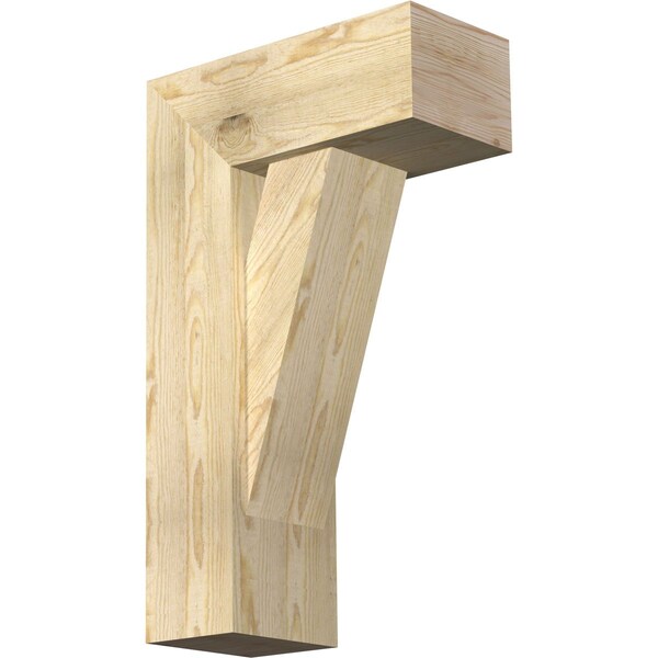 Ekena Millwork Traditional Block Rough Sawn Bracket w/ Offset Brace, Douglas Fir, 8"W x 18"D x 30"H BKT0806X18X30TRA05RDF - main